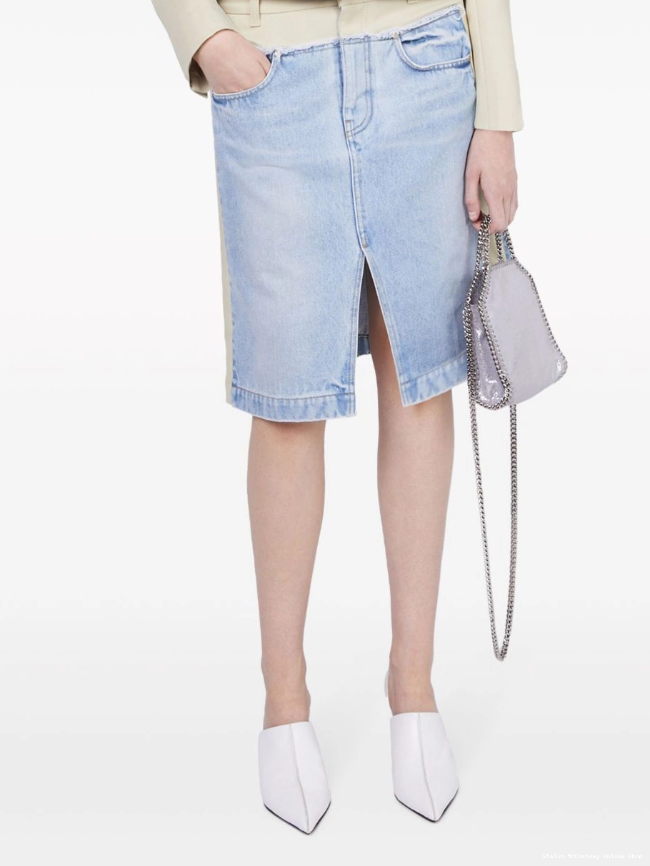 Affordable denim Women two-tone McCartney panelled Stella skirt 0405